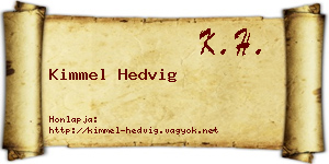 Kimmel Hedvig névjegykártya